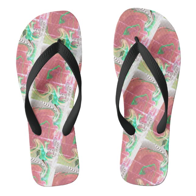 Chanclas Una mujer moderna de PINK verde negro suave (Plantilla)