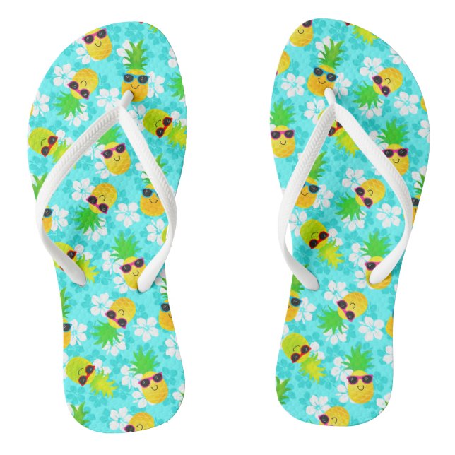 Chanclas Unas piñas tropicales de verano divertidas (Plantilla)