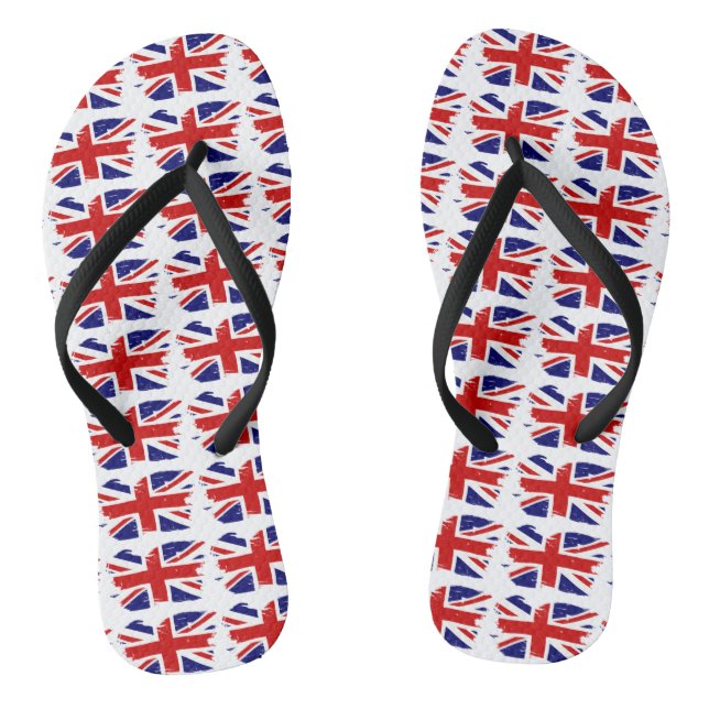 Chanclas Union Jack British Flag With Grunge (Plantilla)