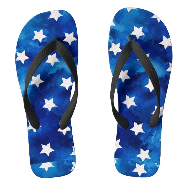 Chanclas Vacaciones de verano azules de las estrellas blanc (Plantilla)