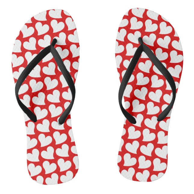 CHANCLAS VALENTINAS CORAZÓN ROJO Y BLANCO VALENTINA (Plantilla)