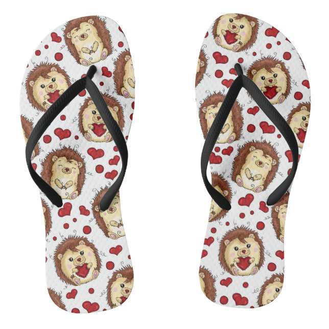 Chanclas Valentine funny hedgehog (Plantilla)