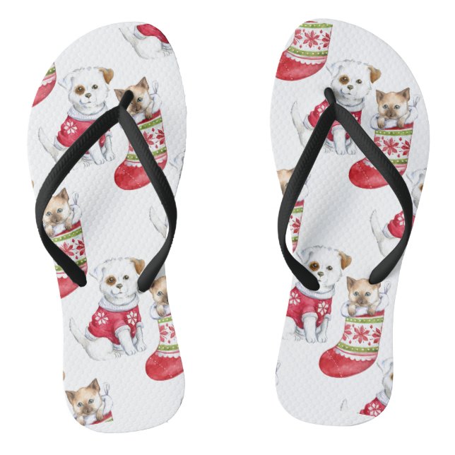 Chanclas Valores de perros y gatos de navidades (Plantilla)