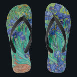 Chanclas Van Gogh Irises. Impresionismo floral vintage azul<br><div class="desc">Van Gogh "Irises" flip flops. El arte del impresionismo floral azul.</div>