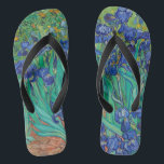 Chanclas Van Gogh Irises. Impresionismo floral vintage azul<br><div class="desc">Van Gogh "Irises" flip flops. El arte del impresionismo floral azul.</div>