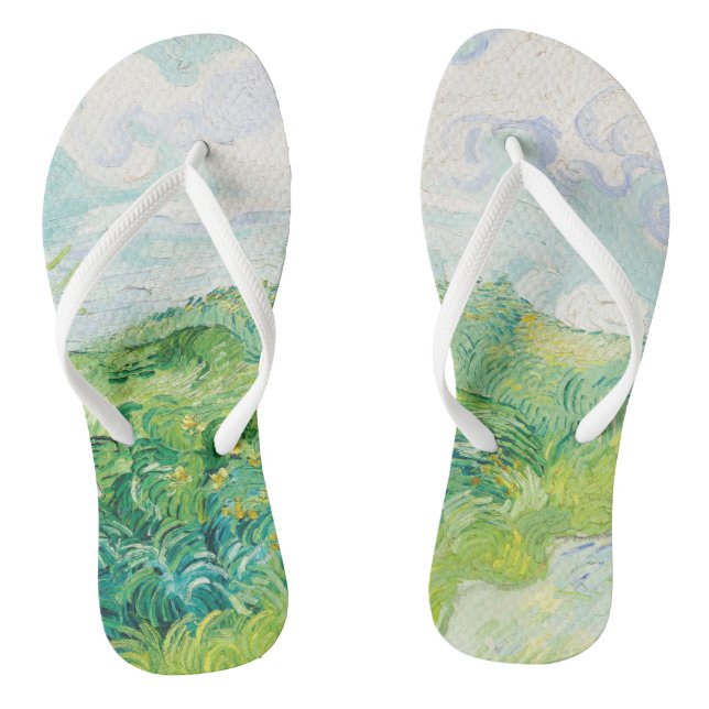Chanclas Van Gogh. Los Campos Verdes De Trigo Auvers. Impre (Plantilla)