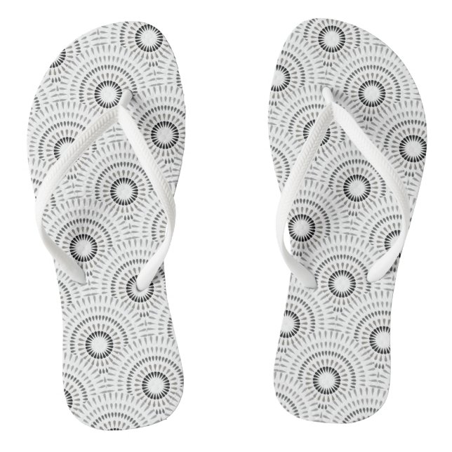 Chanclas Veneras Japonesas Negras Blancas (Plantilla)