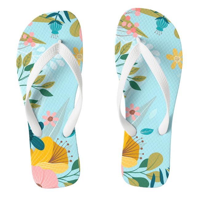 Chanclas Verano (Decorated floral flip flops for pool or beach.  )