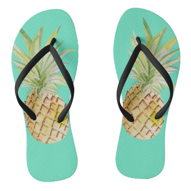 Chanclas Verano de moda Piña Acuarela Flip Flops (Plantilla)