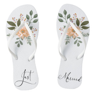 Chanclas Verano floral "Just Married" 