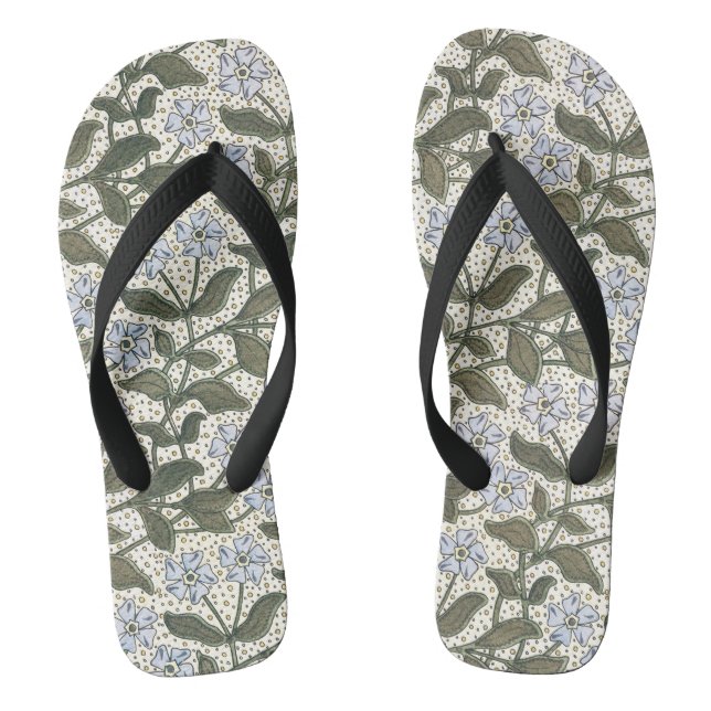 Chanclas Verano Periwinkle Bonito Flor Elegante Floral (Plantilla)