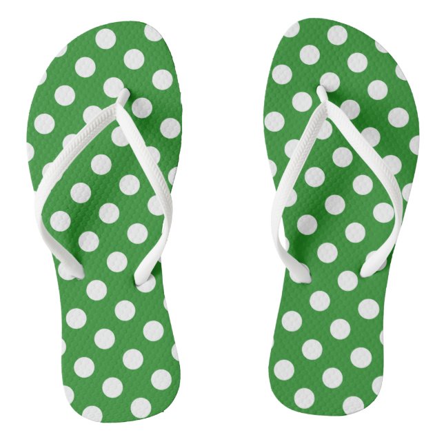 Chanclas Verde con puntos de polka blanco roscas (Plantilla)