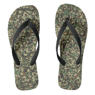 Chanclas Verde de camuflaje de moda