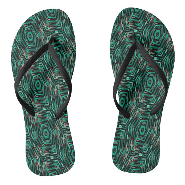 Chanclas Verde étnico . (Plantilla)