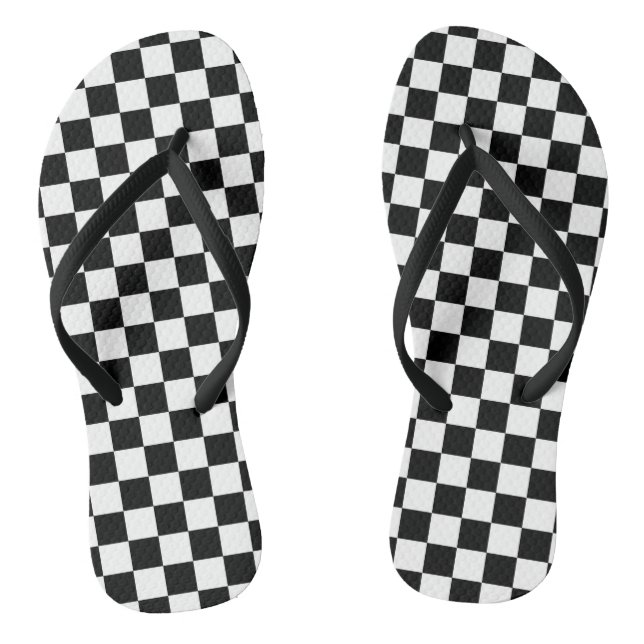 Chanclas Verificadores blancos y negros en la playa (Plantilla)