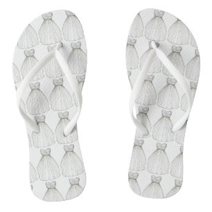 Chanclas Vestido de Boda blanco Novia Bridal Flip Flops
