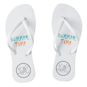 Chanclas Vibes de verano de sol y vacaciones, arte esbozado
