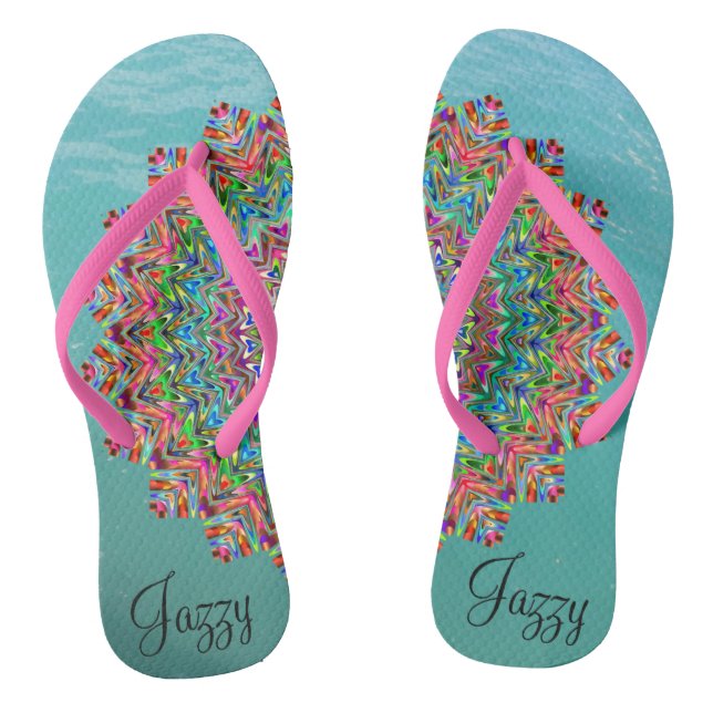 Chanclas Vibrante y personalizada Mandala Flip Flops (Plantilla)