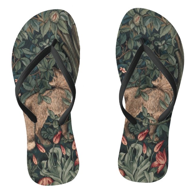 Chanclas Vida silvestre William Morris Greenery Fox (Plantilla)