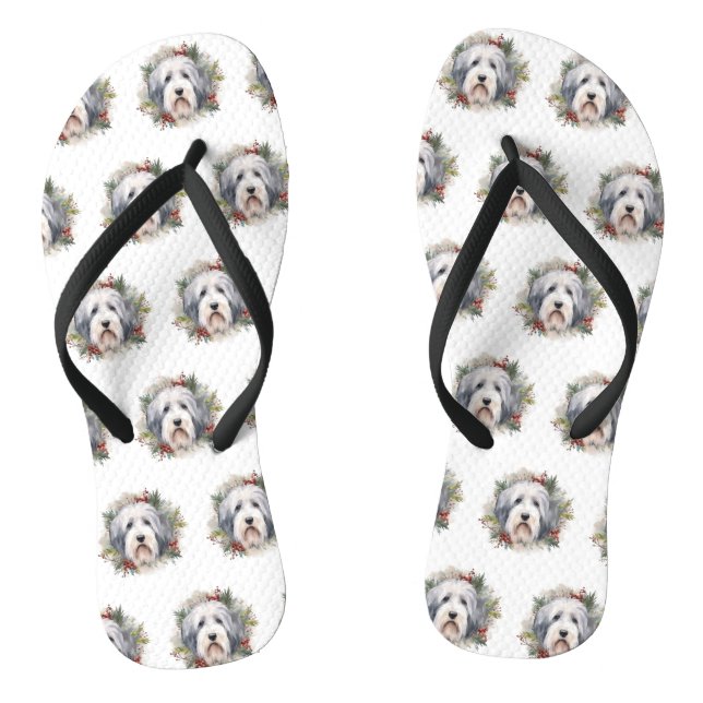 Chanclas Viejos Navidades de Sheepdog ingleses escriben pre (Plantilla)