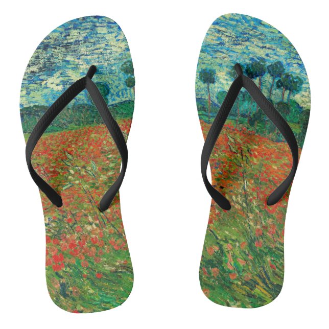 Chanclas Vincent Van Gogh Campo de Amapolas Arte Fino (Plantilla)