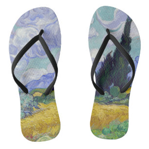 Chanclas Vincent Van Gogh - Campo de trigo con cipreses