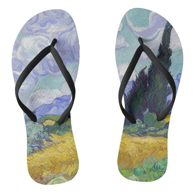 Chanclas Vincent Van Gogh - Campo de trigo con cipreses (Plantilla)