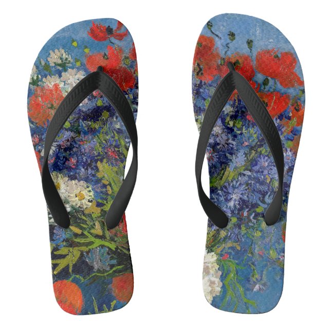 Chanclas Vincent van Gogh - Vase con Cornflowers & Poppies (Plantilla)