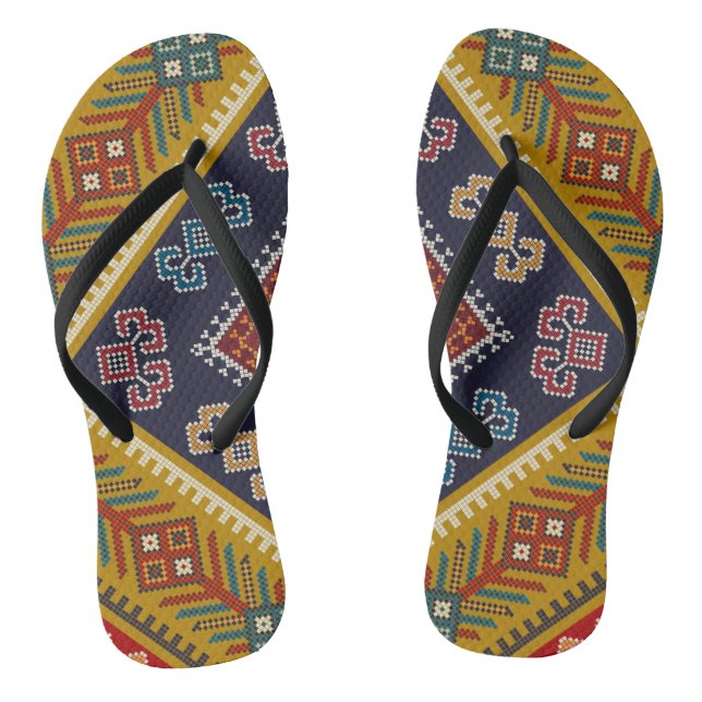 Chanclas Viñeta geométrica clásica de moda colorida (Plantilla)