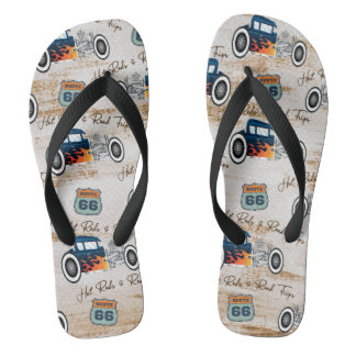 Chanclas Viñetas clásicas de coche caliente y viajes por ca