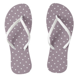Chanclas Vino rosado y puntos blancos