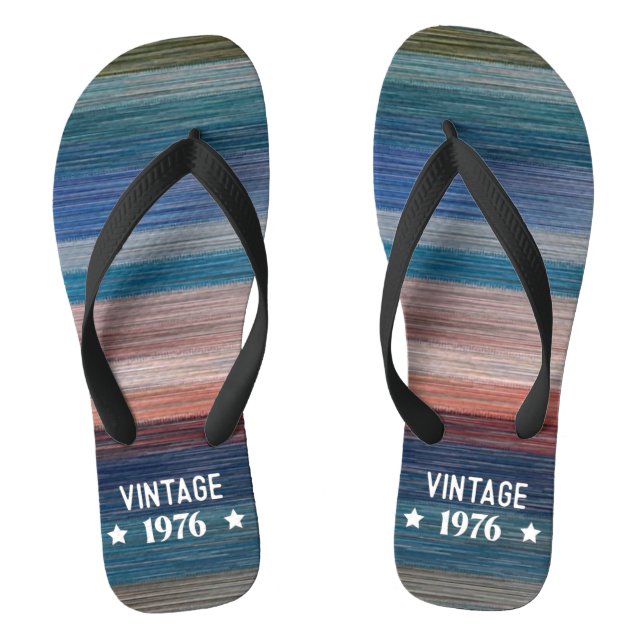 Chanclas Vintage 1976 Birthday Flip Flops (Plantilla)