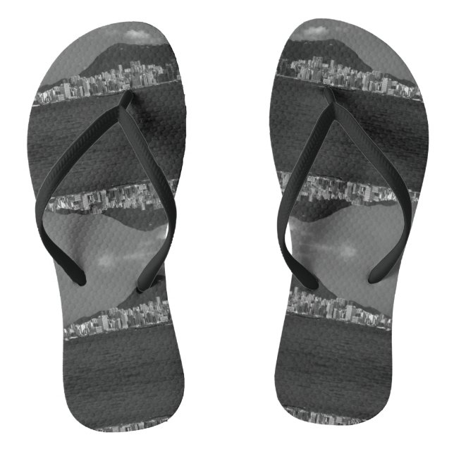 Chanclas Vintage China Rascacielos de la bahía de Hong Kong (Plantilla)