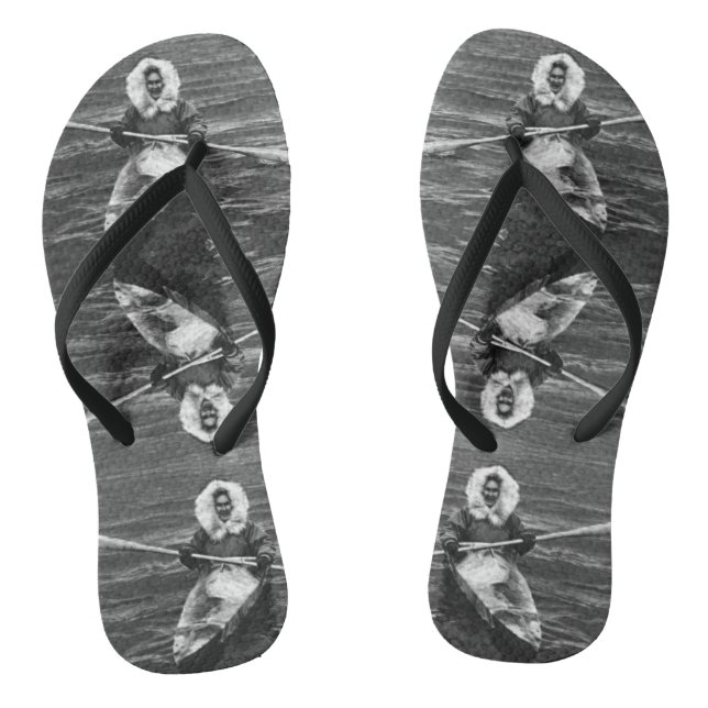 Chanclas Vintage USA Alaska eskimo y su kayak (Plantilla)