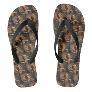 Chanclas Vizsla Perro Festivo de Navidad