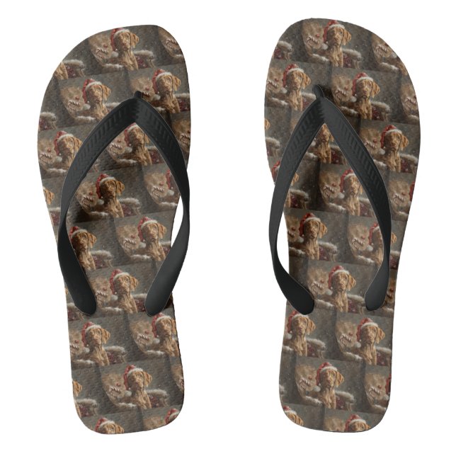 Chanclas Vizsla Perro Festivo de Navidad (Plantilla)