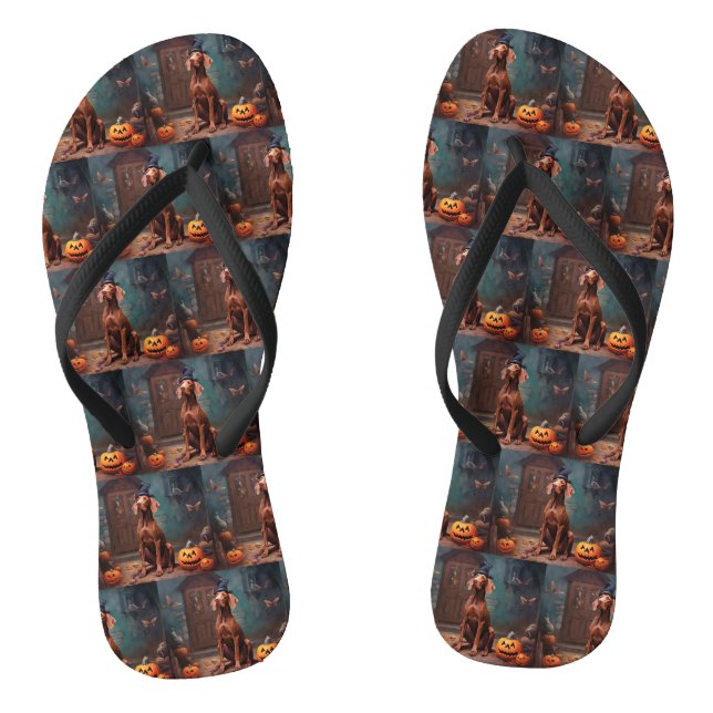 Chanclas Vizsla Pumpkins Halloween Scary (Plantilla)