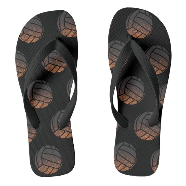Chanclas Voleibol naranja y negro (Plantilla)