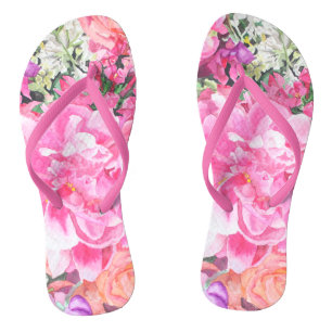 Chanclas Voltaje floral acuarela