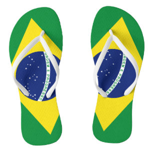 Chanclas Volteadas de playa de bandera brasileña para hombr