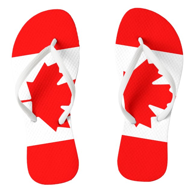 Chanclas Volteadas de playa de bandera canadiense para homb (Plantilla)