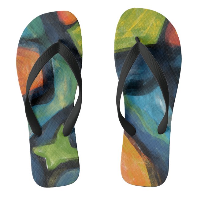 Chanclas Volteado abstrato negro y brillante (Plantilla)
