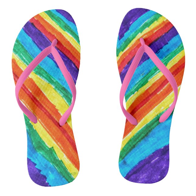 Chanclas Volteado de arco iris (Plantilla)