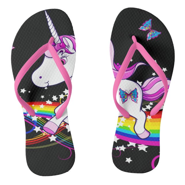 Chanclas Volteado de arco iris unidimensional (Plantilla)