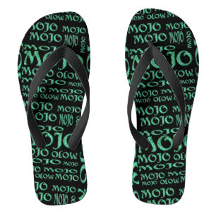 Chanclas Volteado de roscas anchas mojo negro