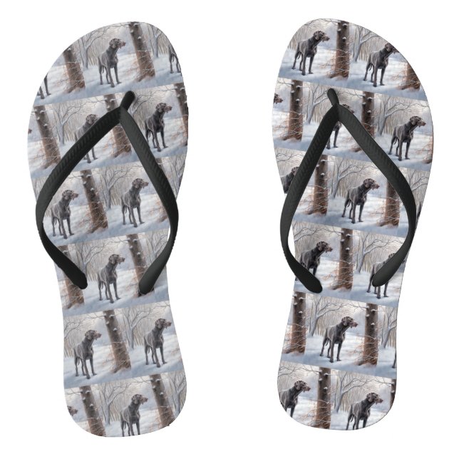 Chanclas Weimaraner Deja Que Nieva A Navidades (Plantilla)