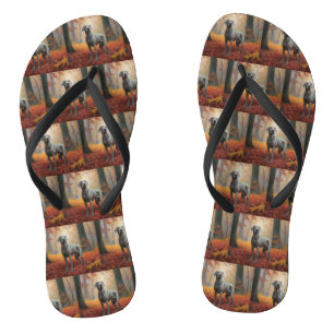 Chanclas Weimaraner en Otoño Hojas Caídas Inspiran