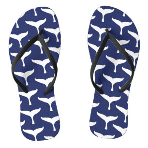 Chanclas White Whale Tail Sea Animal Blue Ocean Marine