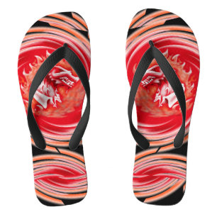Chanclas Wild Wolf Whirling black wide flip flops