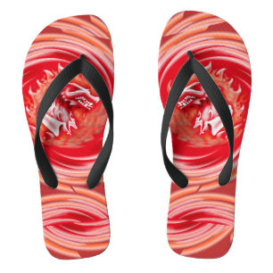 Chanclas Wild Wolf Whirling Red wide flip flops